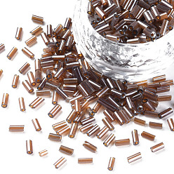 Сиена Прозрачные цвета блестящие стеклянные бусины из стекляруса, круглое отверстие, цвет охры, 3~8x2 мм, отверстие : 0.7 мм, около 450 г / фунт