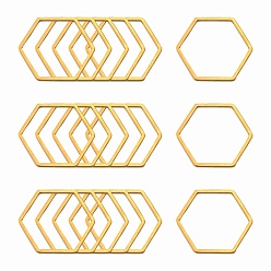 Golden 304 Stainless Steel Linking Ring, Hexagon, Golden, 16x18x0.8mm