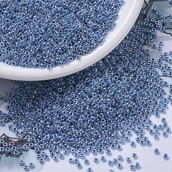 (RR545) Темно-небесно-голубой Цейлонский Миюки круглые бусины рокайль, японский бисер, 11/0, (р-н 545) темно-синий цейлон, 2x1.3 мм, отверстия : 0.8 mm, около 50000 шт / фунт