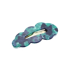 Светлый Морско-зеленый Заколки для волос из ацетата целлюлозы с железными кнопками, слеза, светло-зеленый, 60 мм