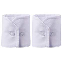 Белый Съемные хлопковые манжеты на запястьях с резиновой пуговицой, регулируемое украшение на рубашку, 85x240x3 мм