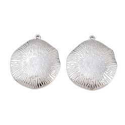 Нержавеющая Сталь Цвет 304 подвески из нержавеющей стали, плоские круглые с цветком, без кадмия, без никеля и без свинца, цвет нержавеющей стали, 30x26.5x3 мм, отверстие : 1.4 мм