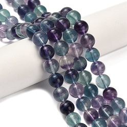 Круглые Природного флюорита бисер нитей, круглые, класс А, круглые, 8~8.5 мм, отверстие : 0.8 мм, около 49 шт / нитка, 16.14 дюйм (41 см)