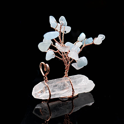 Аквамарин Елочные украшения из натурального аквамарина, с кристаллической основой из кварца, украшения для домашнего экрана, энергетический камень рейки для исцеления, 50x18x45 мм