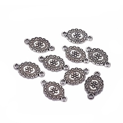 Античное Серебро Соединители звеньев сплава, без кадмия и без свинца, овальные, античное серебро, 18x11 мм, без кадмия, без никеля и без свинца