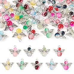 (52) Непрозрачная лаванда 36шт 9 цвета имитация нефритового стекла подвески, ангел, с железной петлей и алюминиевым крылом, разноцветные, 20 мм, отверстие : 2 мм, 4 шт / цвет