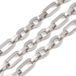 Нержавеющая Сталь Цвет 201 цепи овальные из нержавеющей стали, несварные, с катушкой, цвет нержавеющей стали, ссылка: 10.5x8.5x1.5мм и 15.5x8x1.5мм
