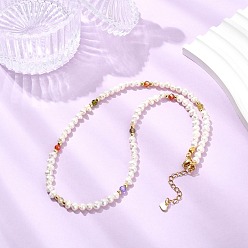 (52) Непрозрачная лаванда Ожерелья из натурального культивированного пресноводного жемчуга и кубического циркония для женщин, круглый и картофельный, разноцветные, 16.65 дюйм (42.3 см)