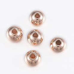 Розовое Золото Ионное покрытие (ip) 304 шарики из нержавеющей стали, круглые, розовое золото , 5x4.5 мм, отверстие : 1.5 мм