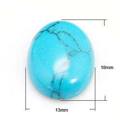 Синтетическая Бирюза Кабошоны из камня, овальные, синтетические бирюзовые, 18x13x5 мм