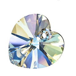 00030 200 Crystal AB Подвески с кристаллами preciosa® maxima, чешский хрусталь, 433 68 301 сердце, 00030 200 кристалл аб, 10 мм, отверстие : 1.2 мм