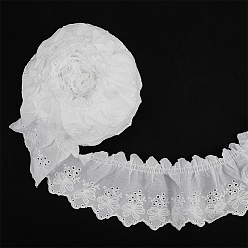Blanc 5 mètres de ruban de coton plissé, pour les accessoires vestimentaires, blanc, 3~3-1/8 pouces (76~78 mm)