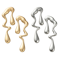 (52) Непрозрачная лаванда 2 пары 2 цветные серьги-гвоздики из сплава для женщин, нерегулярная слеза, разноцветные, 77.5x26 мм, 1 пара / цвет