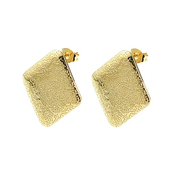 Rhombus 304 Фурнитура для сережек-гвоздиков из нержавеющей стали с ионным покрытием (IP), с петлей, ромб, 25x22 мм, отверстие : 2.5 мм, контактный: 10.5x0.5 mm.