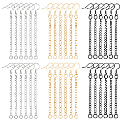Mixed Color 18Pair 3 Colors 304 Stainless Steel Earring Findings, Mixed Color, 72mm