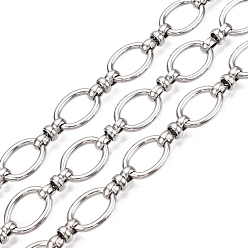 Платина Железные овальные звенья, несварные, с катушкой, платина, 16x11x2 мм, ссылка: 12.5x5x2.5 mm, Кольцо: 5x2 mm, около 32.81 футов (10 м) / рулон