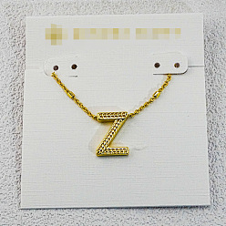 Letter Z Латунные инициальные подвески-ожерелья для женщин, золотые, Письмо Z, 15.75 дюйм (40 см)