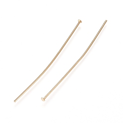 Настоящее золото 18K 304 Штифты с плоской головкой из нержавеющей стали, реальный 18 k позолоченный, 45x0.5 мм, Руководитель: 1 mm