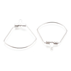 Серебро 304 подвески из нержавеющей стали, обручание серьги, сектор, серебряные, 21 датчик, 27x27x1.8 мм, отверстие: 1 мм, внутренний размер: 20x25.5 мм, контакт: 0.7 мм