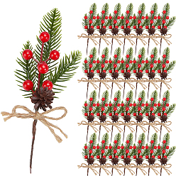 Темно-Зеленый 40шт. рождественские утюжные и ПЭТ искусственные сосновые иголки, фотографические реквизиты, украшения для дома, темно-зеленый, 290~300x84x18 мм