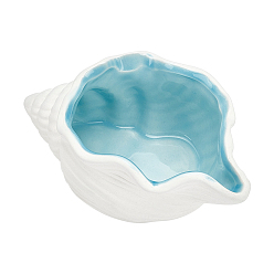 Светло-Синий Украшения для фарфоровой пепельницы, украшение стола в домашнем офисе, форма раковины, голубой, 80x131.5x56 мм, внутренний диаметр: 86x58 мм