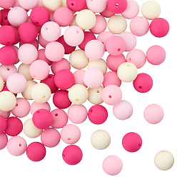 (52) Непрозрачная лаванда Прорезиненные бусины с имитацией силикона и акрила, круглые, разноцветные, 13.5~14x13 мм, отверстие : 2 мм, 100 шт