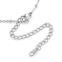 Stainless Steel Color 304 Stainless Steel Necklaces, Cable Chain Necklaces, Stainless Steel Color, 16.14 inch(41cm)