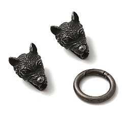 Античное Серебро Тибетский стиль 304 пружинные кольца из нержавеющей стали, античное серебро, 51 mm.