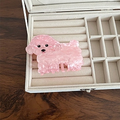 Бледно-Розовый Заколки для волос из ацетата целлюлозы (смолы) для собак, заколка для волос для женщин и девочек, розовый жемчуг, 95x60 мм