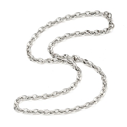Couleur Acier Inoxydable 201 collier de chaînes de câbles en acier inoxydable, couleur inox, 21.65 pouce (55 cm)