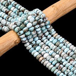 Ларимар Природные ларимар бисер нитей, рондель, 8~8.5x4~6 мм, отверстие : 1 мм, около 78~90 шт / нитка, 15.55'' (39.5 см)