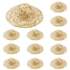 пшеница Кукла соломенная шляпа, мини-шапка для вязания вручную, для поделок ювелирные изделия аксессуары ремесло украшение, цвет пшеницы, 111x29.5 мм