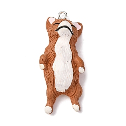 (52) Непрозрачная лаванда Непрозрачные подвески смолы, собака, с железной платиной петлей, разноцветные, 41.5x17.5x11.5 мм, отверстие : 2 мм