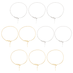 Платиновый & Золотой 10 шт 2 цвета латунные цепочки для изготовления браслетов-слайдеров, регулируемый браслет, платиной и золотом, 9-1/2 дюйм (24.2 см), 5 шт / цвет