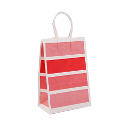 Красный Бумажные мешки, с ручкой, подарочные пакеты, сумки для покупок, прямоугольные, красные, 15x8x21 см