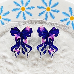 Темно-Синий Прозрачные акриловые подвески-бабочки, темно-синий, 40x29 мм