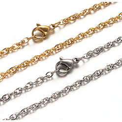 (52) Непрозрачная лаванда 304 из нержавеющей стали двойной цепи ссылка ожерелья, с карабин-лобстерами , разноцветные, 29.52 дюйм (75 см)