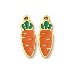 Carrot 304 нержавеющей стальной эмали подвески, ионное покрытие (ip), золотые, морковь, 15x5x1.5 мм, отверстие : 1.2 мм