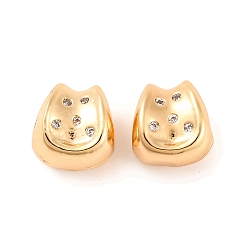 Настоящее золото 18K Латунные микропаве из прозрачного кубического циркония, без кадмия, без никеля и без свинца, реальный 18 k позолоченный, 8x8x5 мм, отверстие : 2.5x4 мм