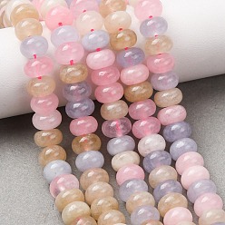 Pink Бусины из натурального белого нефрита, окрашенные, гладкая рондель, розовые, 8x5 мм, отверстие : 1 мм, около 73~76 шт / нитка, 14.57~15.16'' (37~38.5 см)