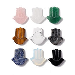 Смешанные камни Кабошоны из натурального и синтетического смешанного драгоценного камня, хамса рука, 37x32.5x7~8 мм