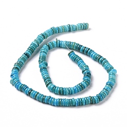 Deep Sky Blue Shell Beads Strands, Dyed, Disc, Deep Sky Blue, 4.9~6x0.4~6mm, Hole: 1.4mm,  about 15.94 inch~16.14 inch(40.5~41cm)