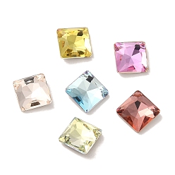 (52) Непрозрачная лаванда Стеклянные стразы кабошоны, точка назад и задняя пластина, граненые, квадратный, разноцветные, 7x7x3 мм