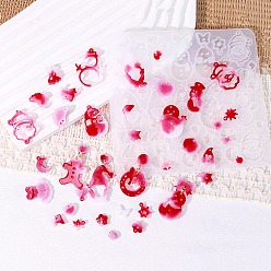 Белый Рождественская тема DIY силиконовые формы для подвесок, формы для литья смолы, разнообразные, белые, 120x129.5x4.5 мм, отверстие : 1.5 мм, внутренний диаметр: 8~27x6~25 мм