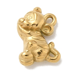 Настоящее золото 18K Ионное покрытие (ip) 304 подвески из нержавеющей стали, мышь очарование, реальный 18 k позолоченный, 20.5x19x6 мм, отверстие : 1x2 мм