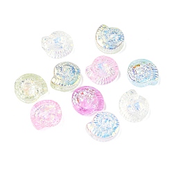 Shell Shape Ocean Theme Electroplate Transparent Glass Beads, AB Color Plated, Half Plated, Conch, 12.5x12x4.5mm, Hole: 1mm,  5pcs/set
