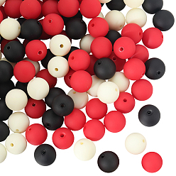 (52) Непрозрачная лаванда Прорезиненные бусины с имитацией силикона и акрила, круглые, разноцветные, 13.5~14x13 мм, отверстие : 2 мм, 100 шт