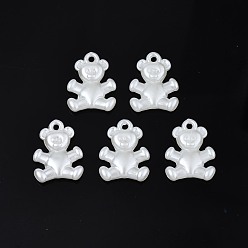 Creme-weiß Abs Kunststoff-Perlenimitationen, Bär, creme-weiß, 17.5x13.5x3.5 mm, Bohrung: 1.4 mm, ca. 1500 Stk. / 500 g