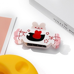 Pink Заколки для волос с когтями из ацетата целлюлозы (смола), конфеты, аксессуары для волос для женщин и девочек, розовые, 110x53 мм