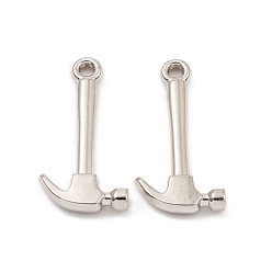 Платина Подвески из сплава , долговечный, без свинца и без кадмия, молоток, платина, 25x12.5x3 мм, отверстие : 1.8 мм